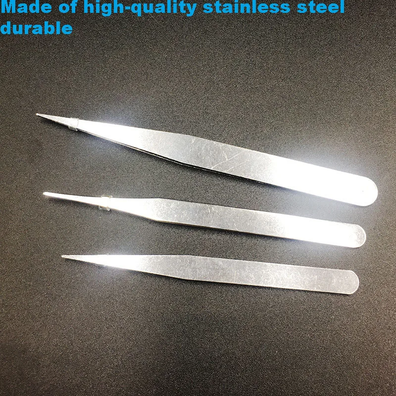 

Blunt-head Stainless Steel 0.8cm Thick Pointed Elbow Disassembly And Maintenance Clip Diy Small Tool Meaty Tweezers