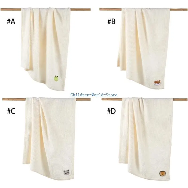 

R9JD Cartoon Newborns Shower Wrapping Blanket Cotton Swaddles Wrap Baby Bath Towel