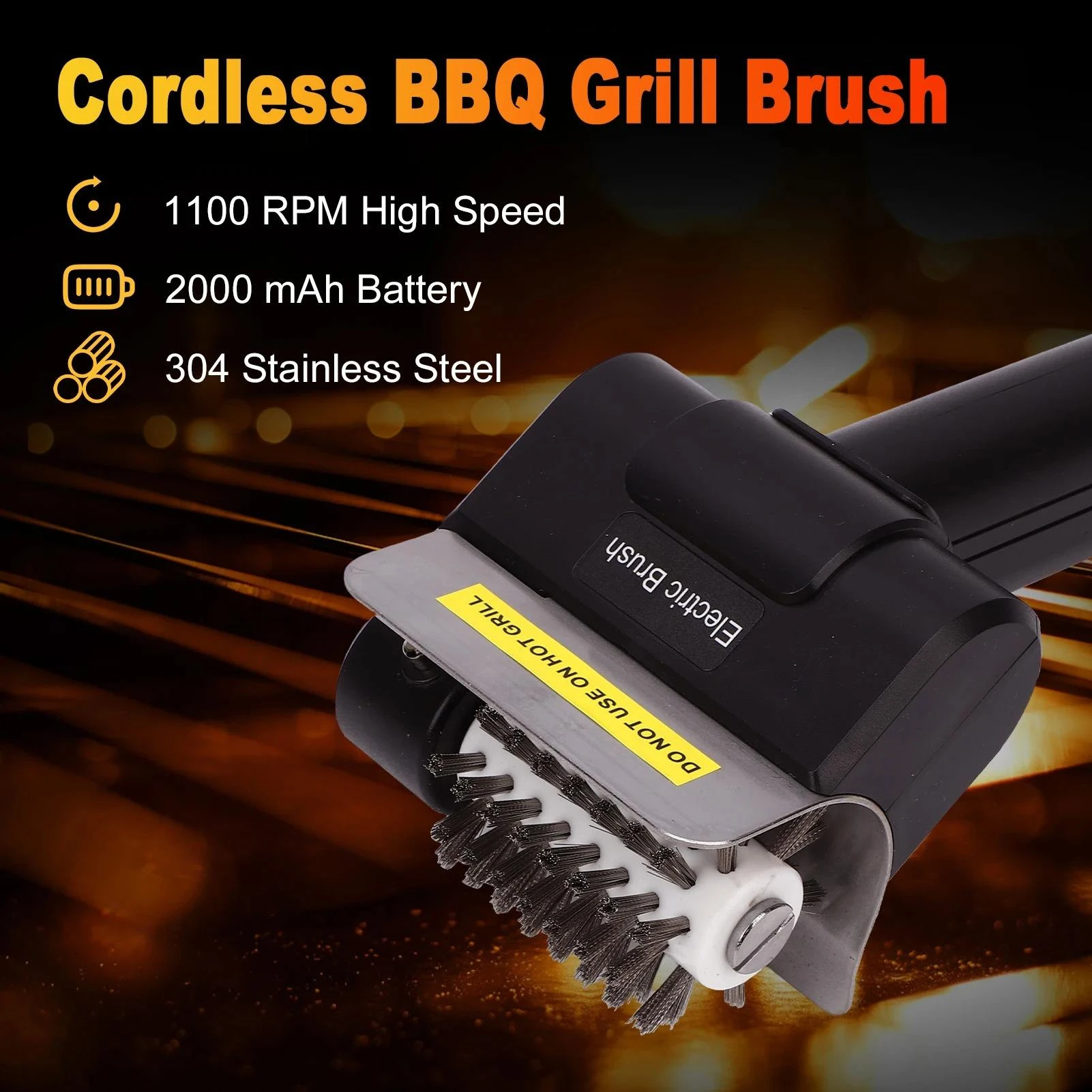 Rechargeable Electric BBQ Brush Cleaner, Wireless Outdoor Electric Barbecue Cleaning Tool