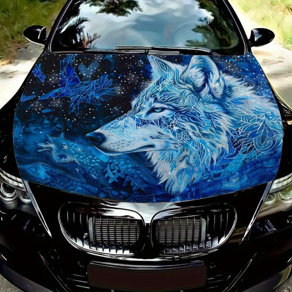 

Светящиеся наклейки с принтом белого волка на капюшоне, водонепроницаемые и солнцезащитные наклейки с ПВХ, персонализированные наклейки для модификации автомобиля