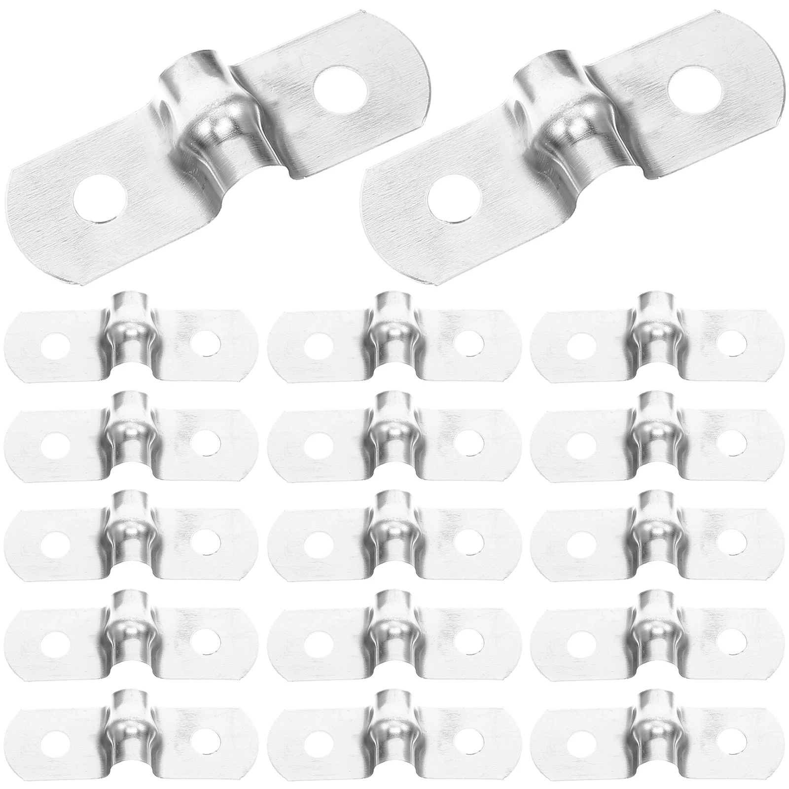

100pcs Stainless Steel Horseback Clamps M5 12mm U Shape Pipe Mounts Brackets Tube Clips Wire Fixings Home Industrial Hardware