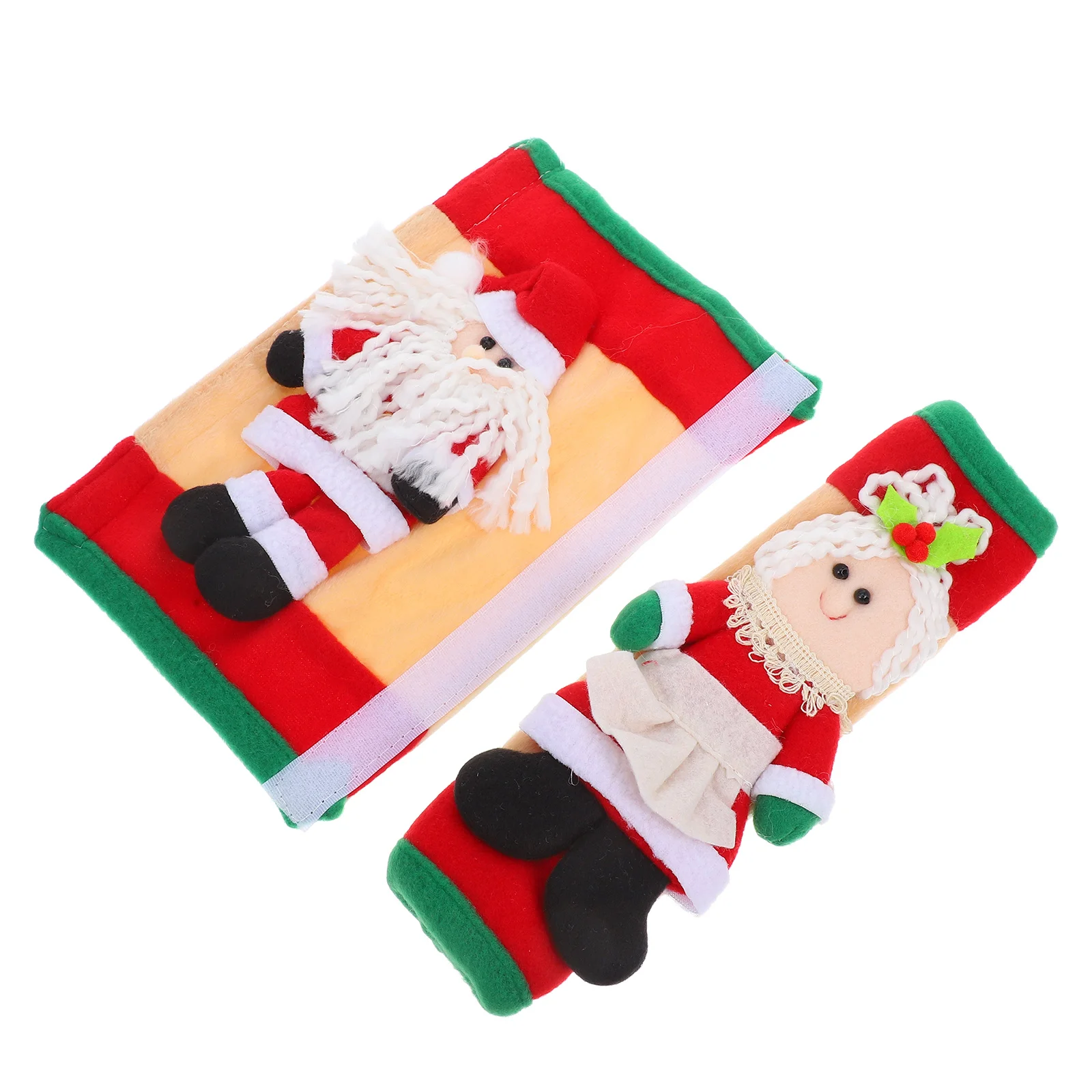 

2Pcs Christmas Fridge Handle Covers Xmas Kitchen Decor Refrigerator Oven Microwave Handle Protectors Fingerprint Proof