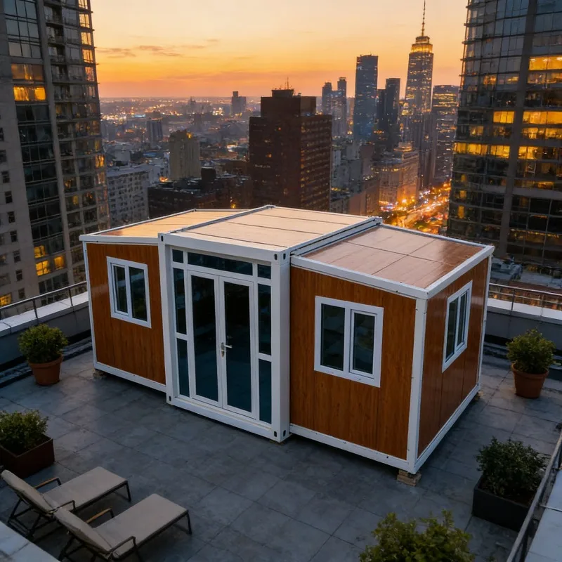 20ft 40ft Expandable Container House 2-5 Bedroom Foldable Prefab Villa Luxury Home with Bathroom Solar Panel for Commercial Resi