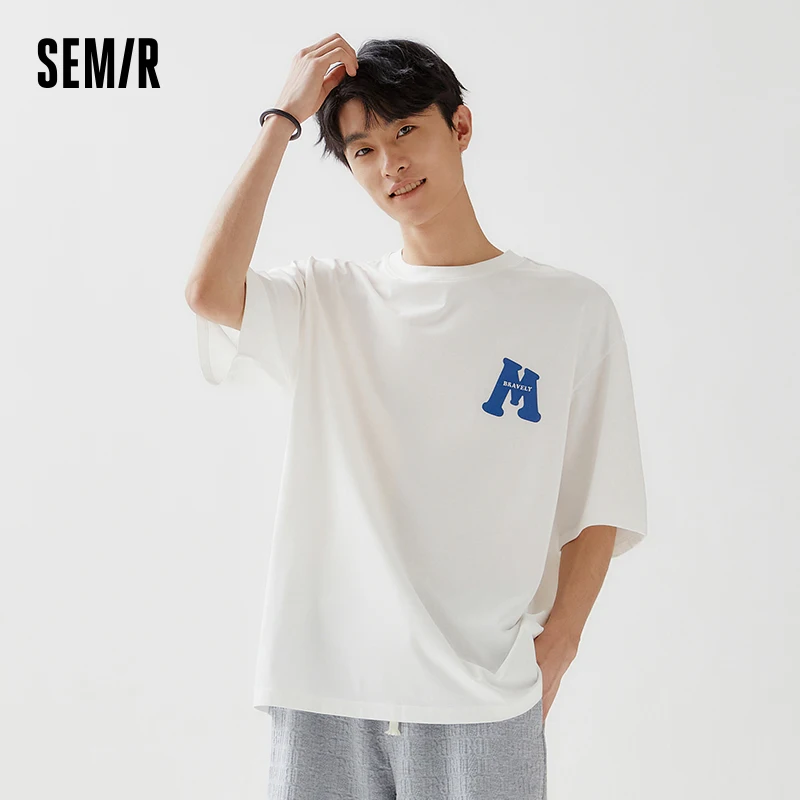 Semir Men Short-Sleeve T-Shirt Simple Moisture-Wicking Summer New Arrival 2024 Suitable Men Casual Wear Loose Fit Round Neckline