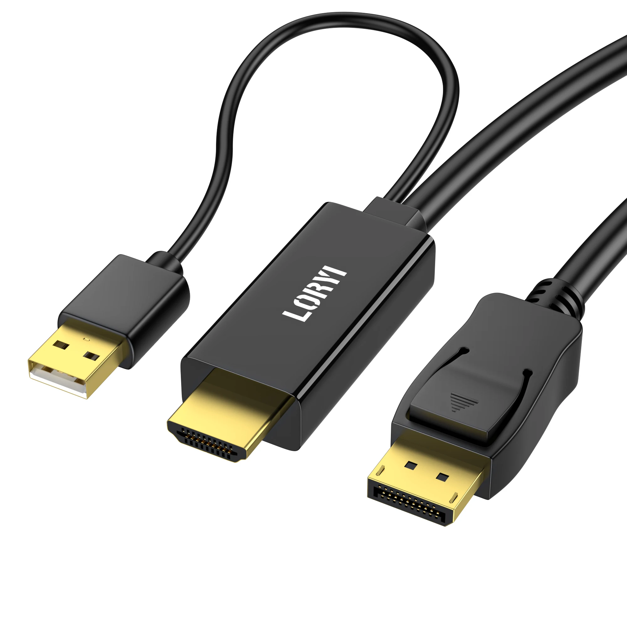 LORYI HDMI To Displayport Cable 6Feet For Monitor 4K 60Hz HDMI Source Monitor Cable Unidirectional HDMI 1.4 Male to DP 1.2 Male