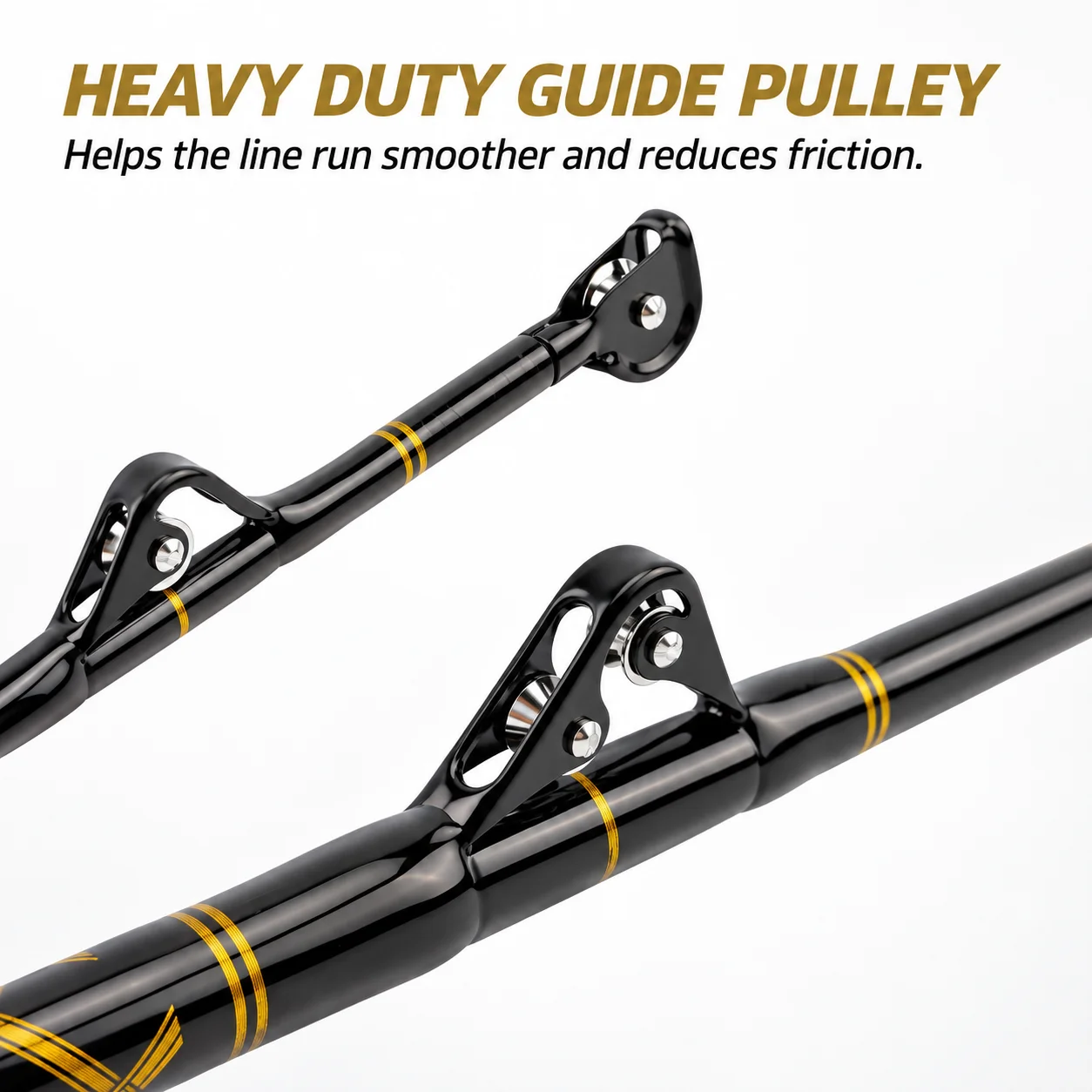 165cm Deep Sea Trolling Fishing Rod Roller Guides Detachable Straight Butt Saltwater Offshore Boat Fishing Pole EVA Grip