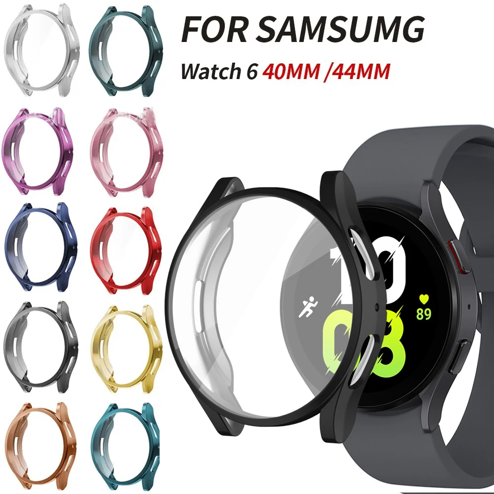 Case for Samsung Galaxy Watch 6 40mm 44mm,Screen Protector Soft TPU All-Around Protective Cover for Samsung Galaxy Watch 6 40mm