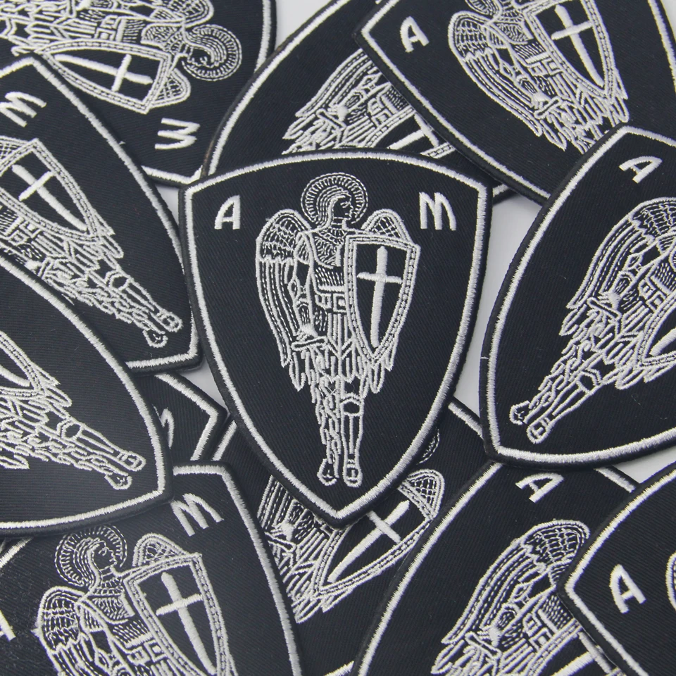 Embroidered Appliques For Boys Archangel St.Michael Saint Ceo-Friendly 3D Patches Army For Backpacks