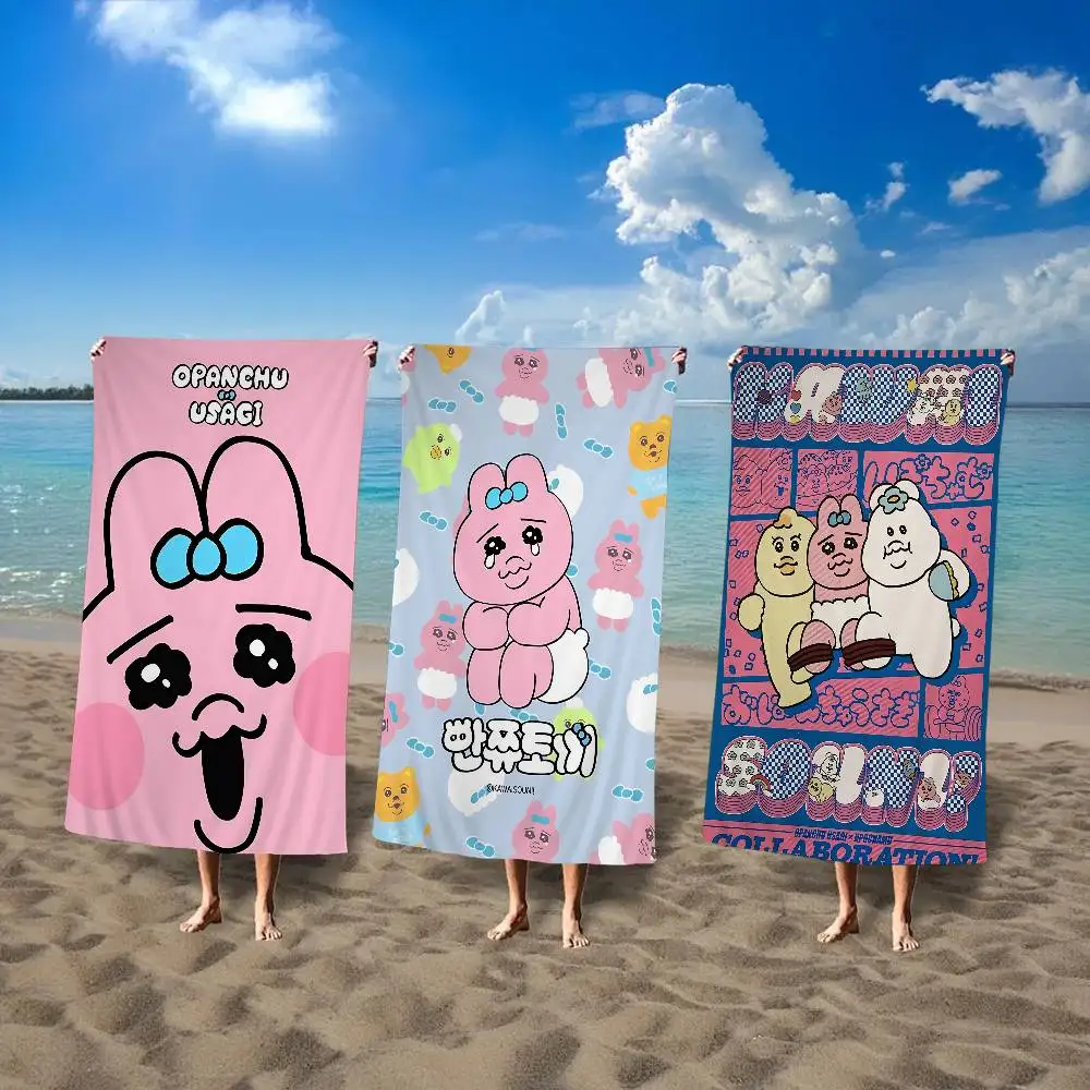 Cute O-Opanchu U-Usagi Bath Towel Microfiber Soft Water Absorbing Breathable For Girl Kids Decorative Cartoon Beach Towel