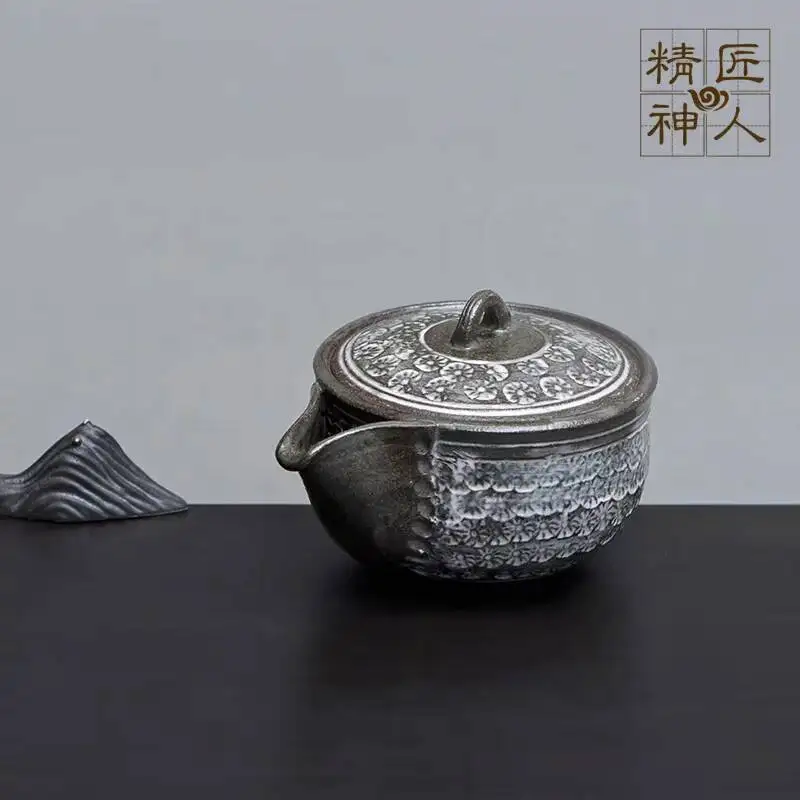 In Stock Japanese Imported Kiyomizu-Yaki Chikumashima Handmade Small Vase Coarse Pottery Teapot Tea Ware