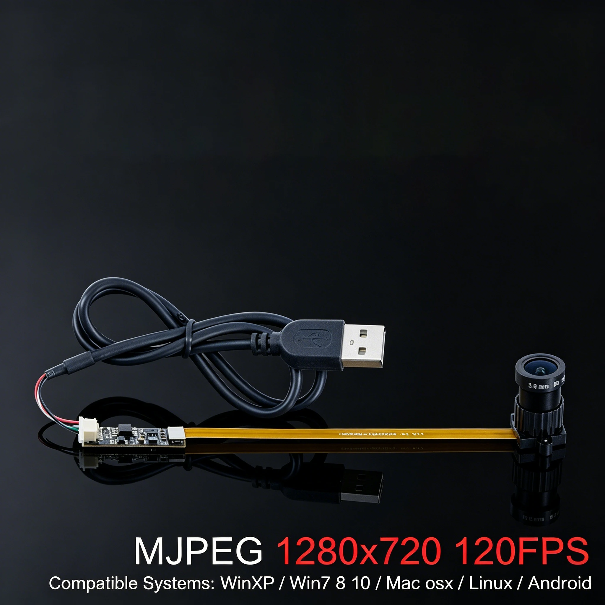 OV9281 1MP Global Exposure Monochrome USB Camera Module High Speed 120fps Infrared Scanning Camera Module