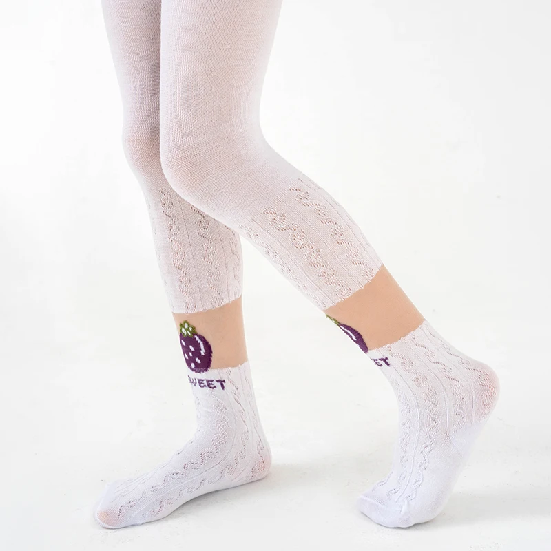 Princess Style Girls Mixed Fabric Leggings Combined Cotton And Shiny Glass Silk Gentle Stretch Air Permeable Material Pantyhose