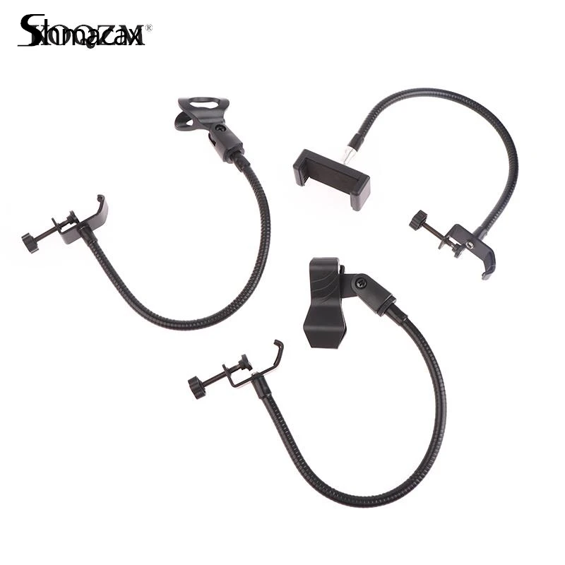 Universal  Flexible Mic Stand Hose Shelves with Heavy Duty Desk Clamp Microphone Stand Mic Clip Holder Mic Arm Desk Mount