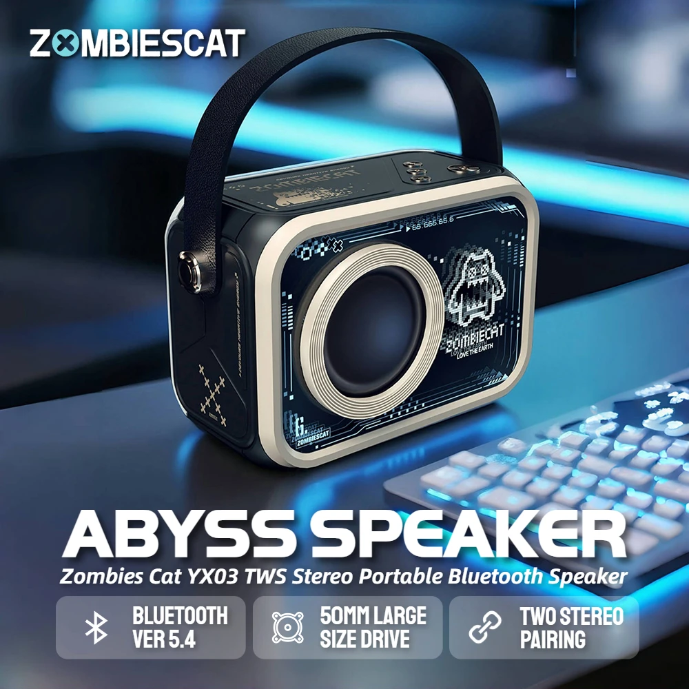 

Zombiescat YX03 Abyss Mirror Bluetooth Speaker 10W Powerful Speaker TWS Stereo Portable Bluetooth Sound Box Support FM/TF Card