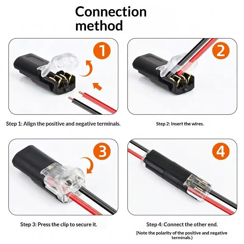 20Pcs Solderless Quick Connect D2 Pluggable Wire Terminal Block Copper Contact Low Voltage LED Strip Cable Wire Splice Connector