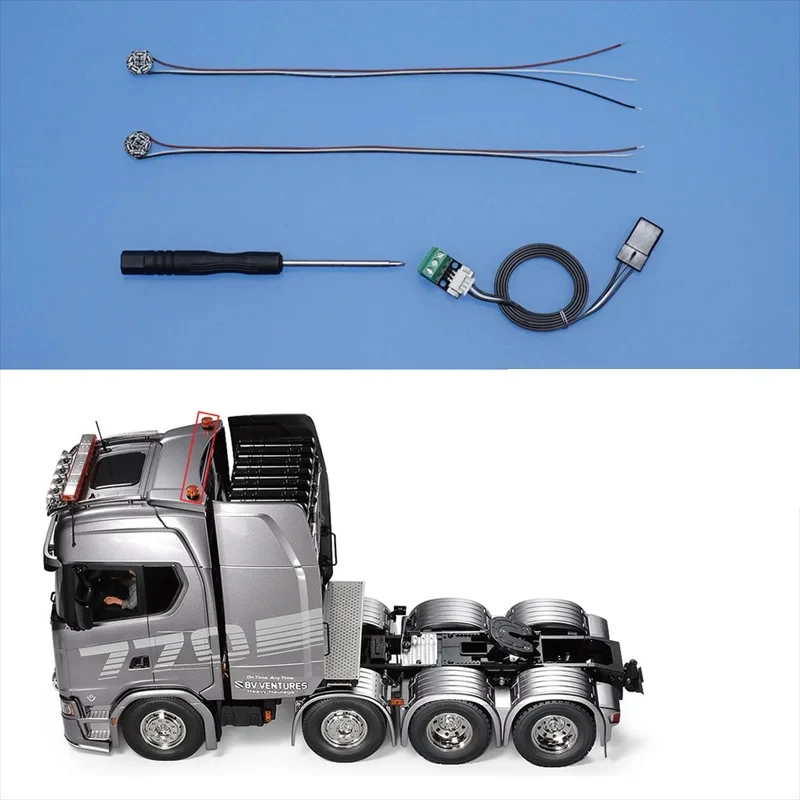 

770S The Roof Revolving Light Wick Kit Light Board for 1/14 Tamiya RC Dump Truck SCANIA 770S 8×4 56371 Car Accessories