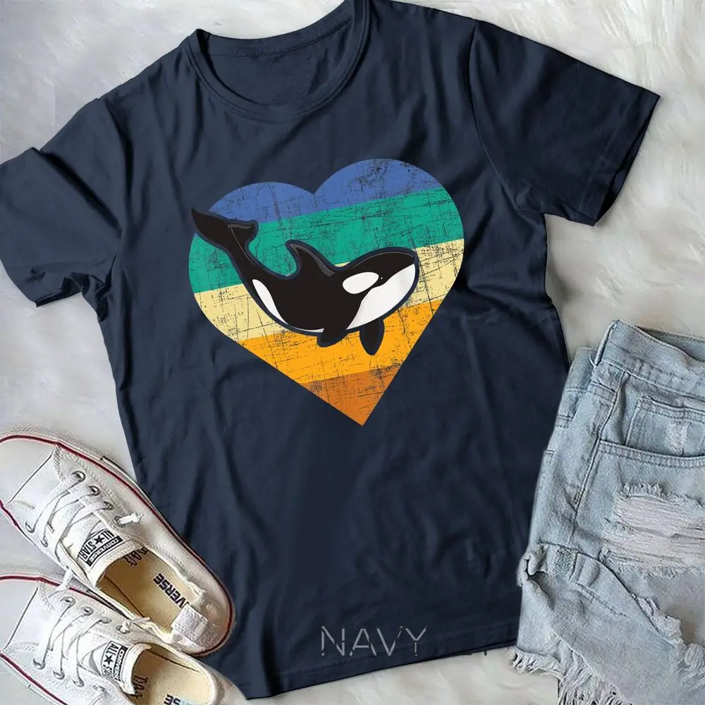 Orca Baleia Coração-Baleia Amante Unisex T-Shirt, Biólogo Marinho