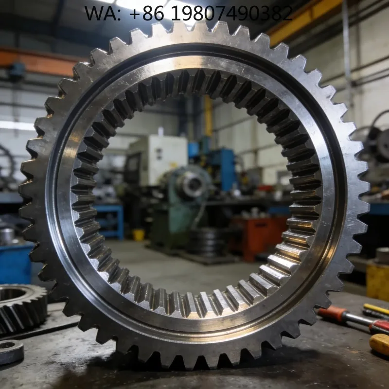 Custom Alloy Steel Internal Ring Gear, High Precision Heavy Duty Mining Gear, High Torque Durable Spare Part for Large Industria
