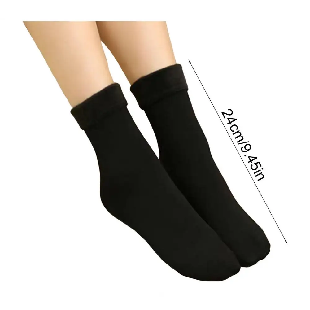 Soft Ankle Socks Warm Polyester Socks Winter Thick Fleece Lined Crew Socks for Women Men Soft Plush Velvet Snow Warm Ski Boots