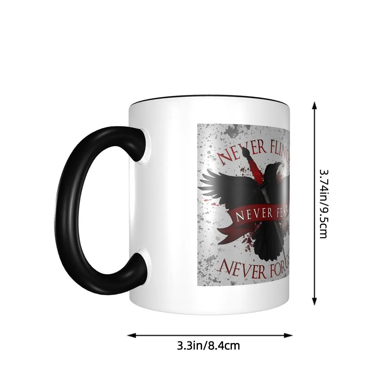 'Never Flinch, Never Fear, Never Forget' Nevernight Mug Funny Ceramic Coffee Cups Tea Mugs Milk Cup Drinkware Gift for Friends