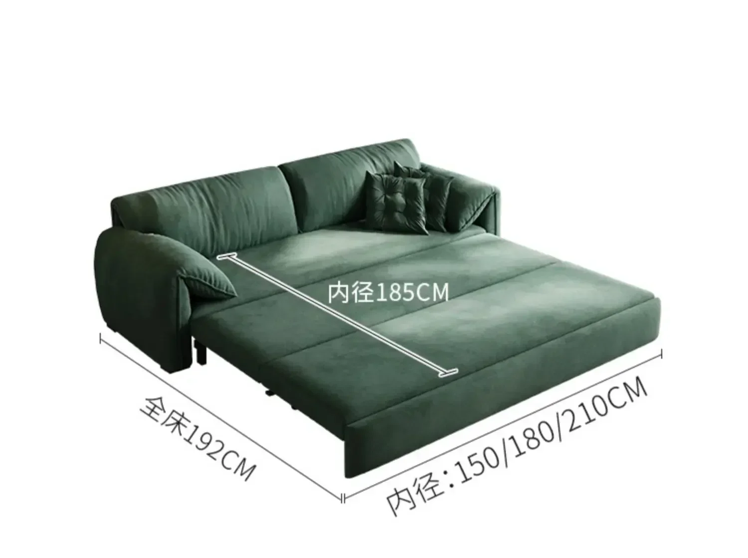 Italian sofa bed dual-purpose foldable storage abrasive cloth