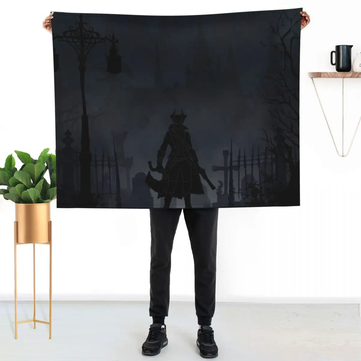 Warriors Landscapes - Bloodborne Throw Blanket Comforter Thermal anime bed plaid Blankets For Baby Furry Blankets