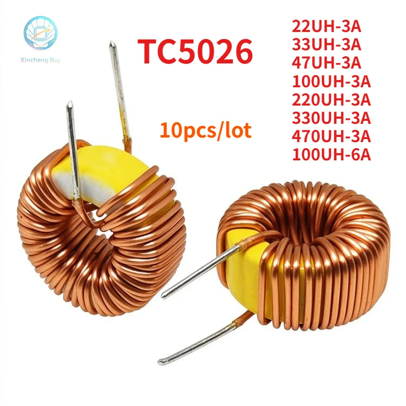 5-50Pcs 5026 Toroid Inductor 3A Winding Magnetic Inductance 22uH 33uH 47uH 5647uH 100uH 220uH 330uH 470uH Inductor For LM2596