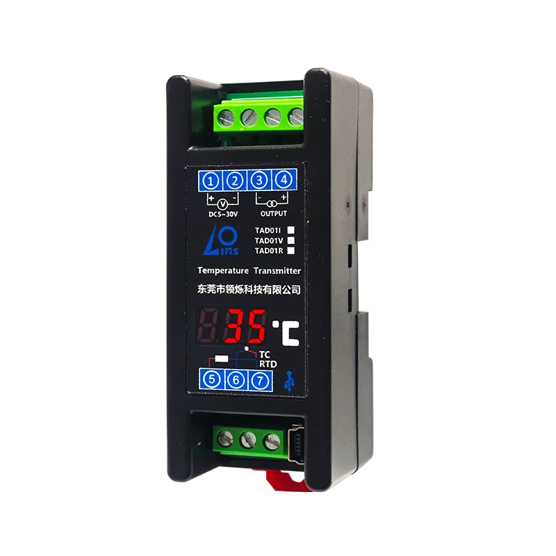 Isolated Temperature Transmitter PT100 RTD Thermocouple to 4-20mA/0-10V Output Temperature Acquisition USB