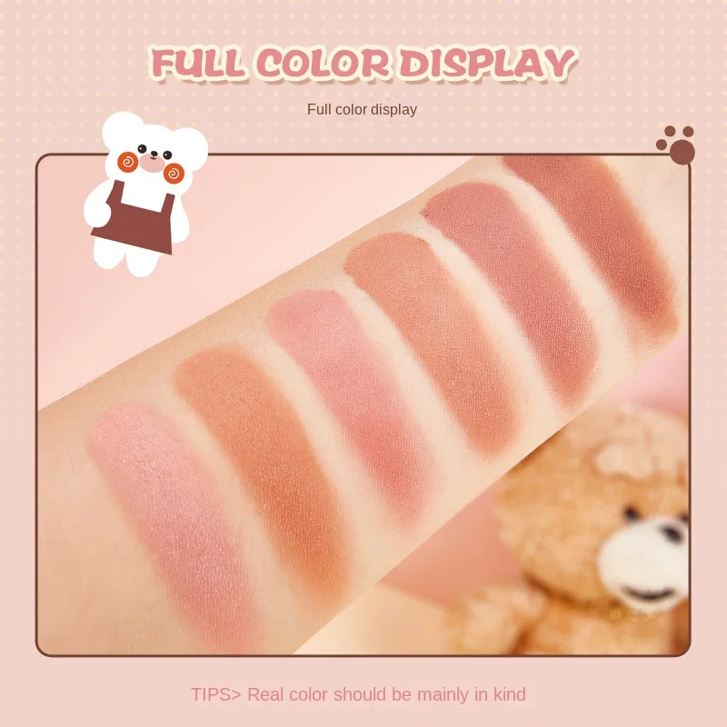 Bear 6Colors Blush Nude Makeup Natural Dirty Orange Plum Dried Rose Multicolor Makeup Collection