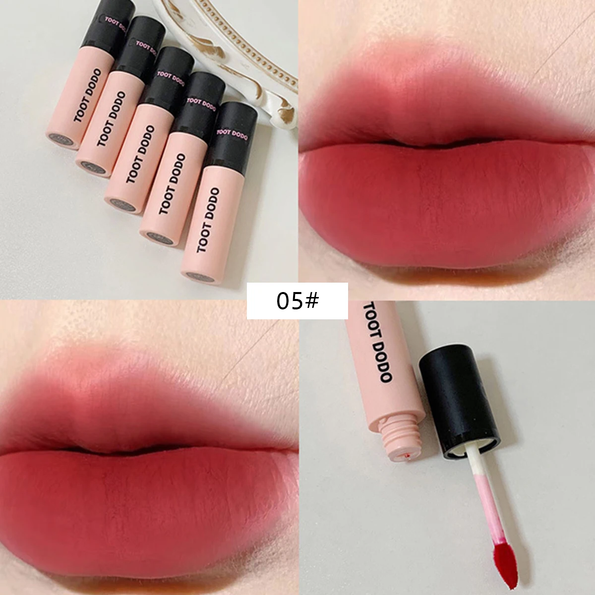 Pink Mist Lip Cream Mud Daily Matte Lip Glaze Makeup Velvet Lip Gloss Clay Nude Peach Lipstick Mousse