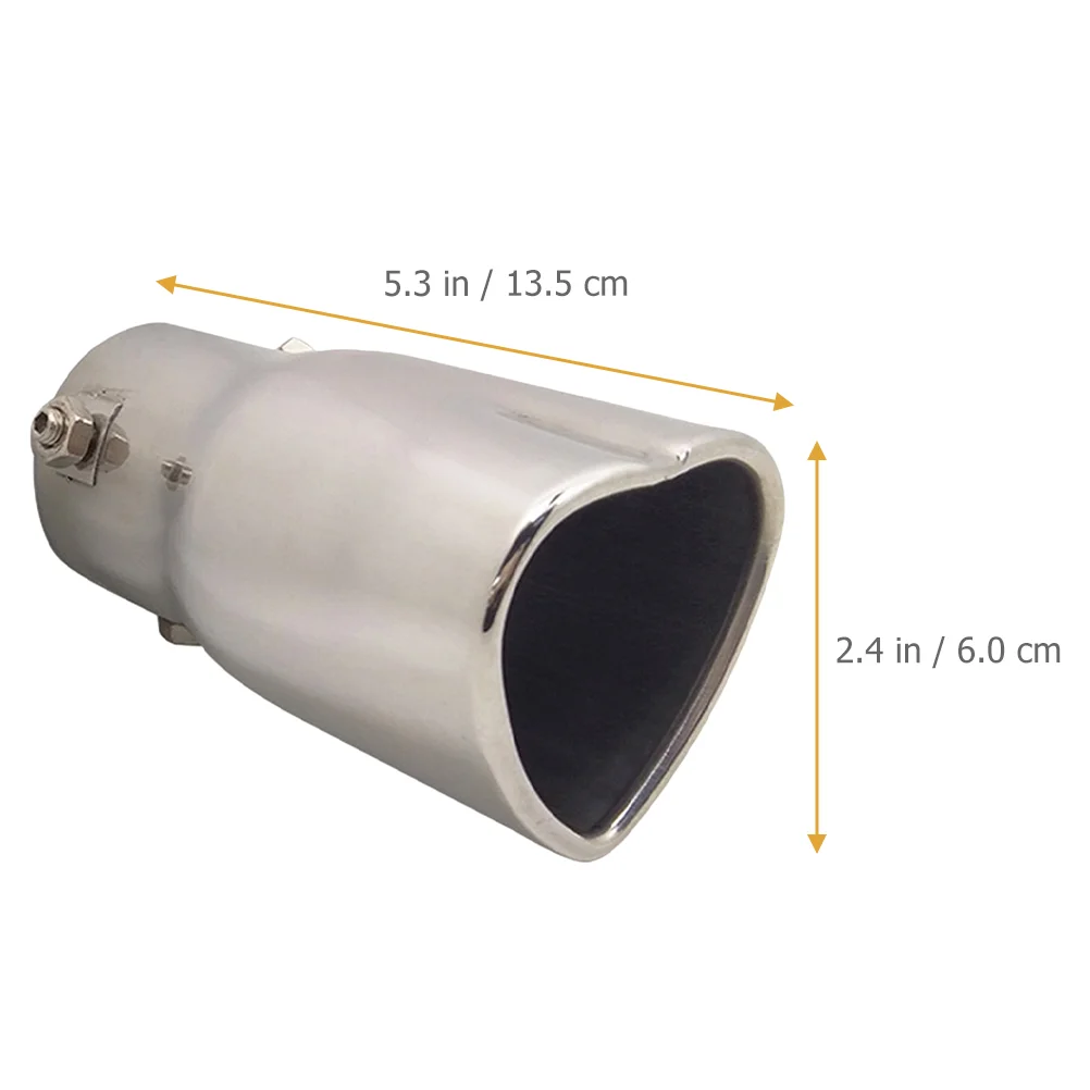 Exhaust Tips Muffler 25 Inlet Automotive Replacement Pipes Cars Heart Accessories for Stainless Steel