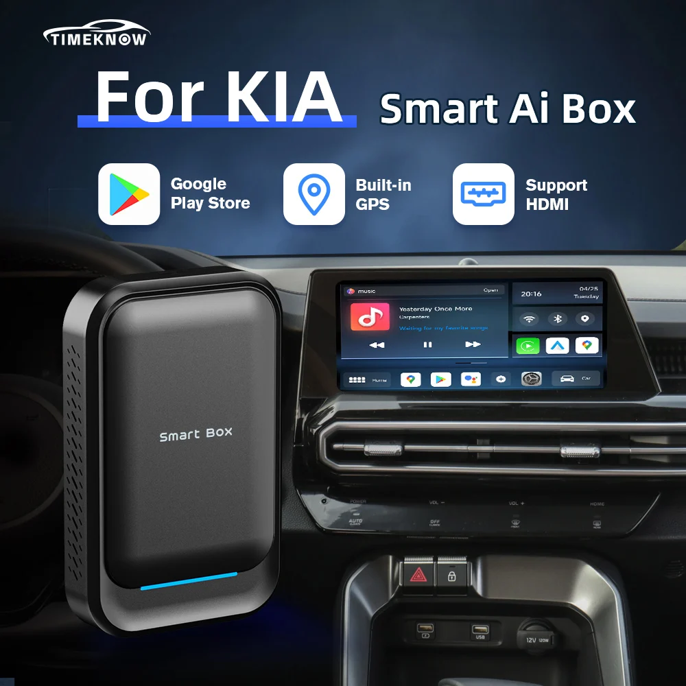 

TIMEKNOW For KIA Wireless CarPlay Ai Box Wireless Android Auto Adapter HDMI For K5 Rio Stinger Forte Niro Sedona Soul Seltos K8