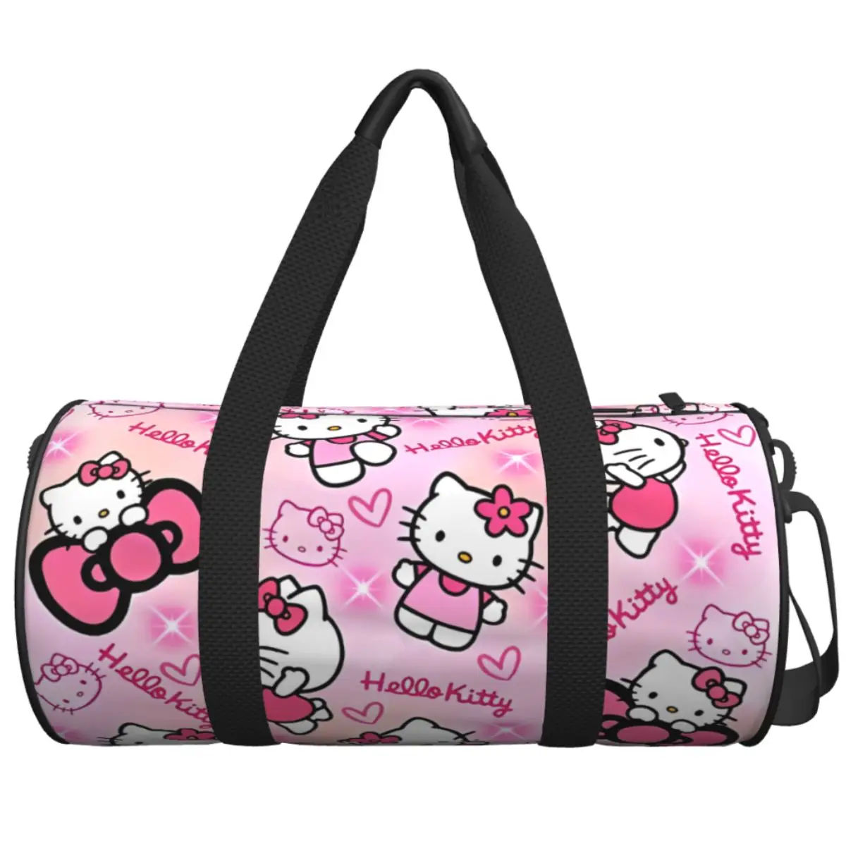 

Kawaii Hello Kitty Travel Bag Cute Cartoon Large Sport Bags Waterproof Men Pattern Gym Bag Training Cute Fitness Bag