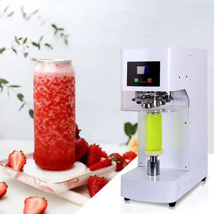 Automatic Non-rotating Sealer Beverage Bottle Plastic Soda Can Sealer Tin Can Seamer Boba Milk Tea Can Closing Sealing Machine
