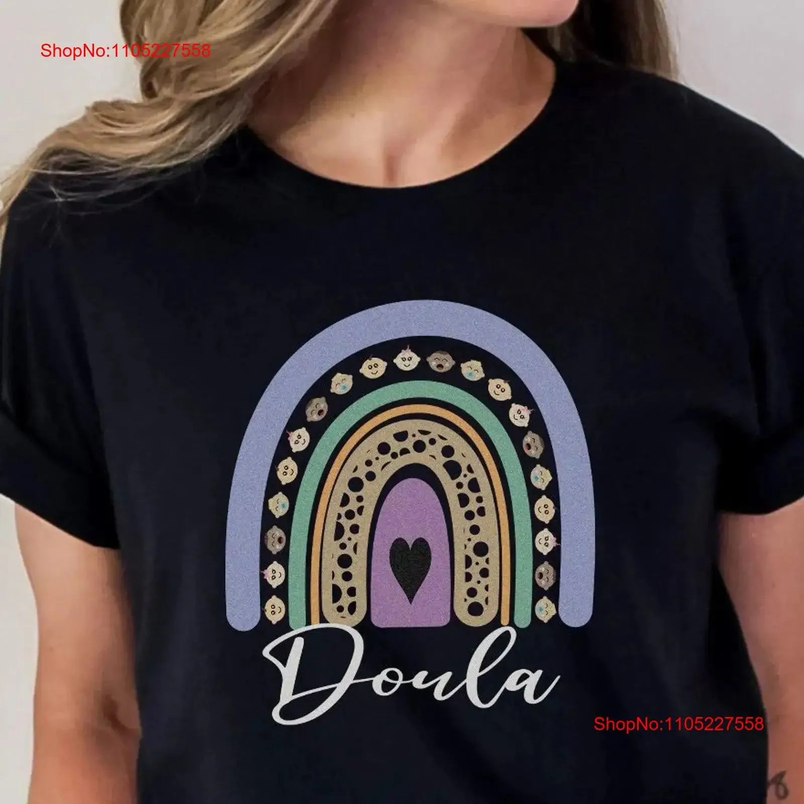 Doula Rainbow T Shirt Postpartum Womens Labor Delivery Birth Midwife Thank you Graduation Grad vintage Washed Comfortable