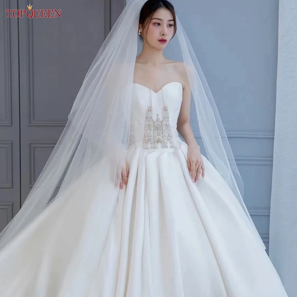 

Свадебная фата TOPQUEEN V25 из мягкого шелка, двухслойная, с простым съемным накладным слоем, минималистичная, с возможностью индивидуального заказа
