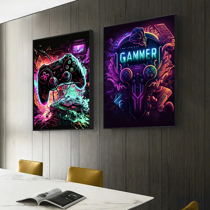 멋진 게임용 벽 예술 캔버스 그림, 화려한 게이머 컨트 - Esports Gaming Poster 리뷰 및 가격