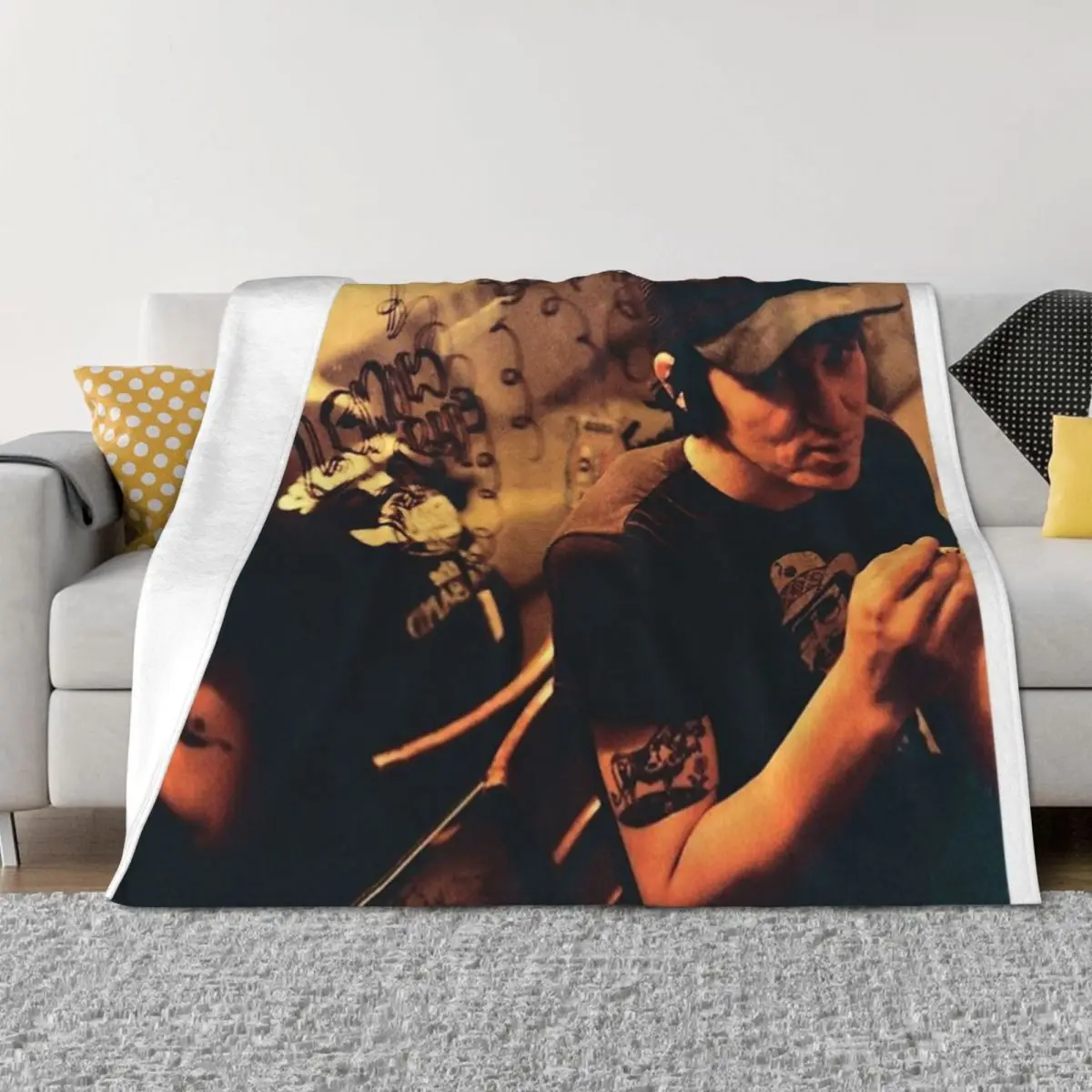 

Elliott Smith!! album Throw Blanket Flannel Warm Sofa Luxury Thicken Blankets