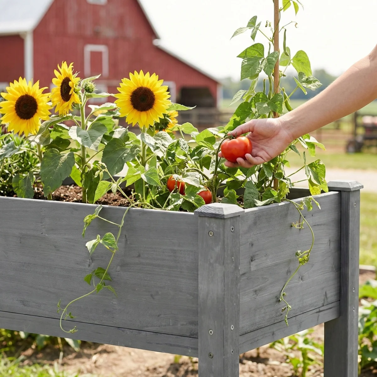 48x24x30 inch Raised Garden Bed with Legs, Elevated Wooden Planter Box for Outdoor Plants Flowers Fruits Vegetable Herb Growing    RR