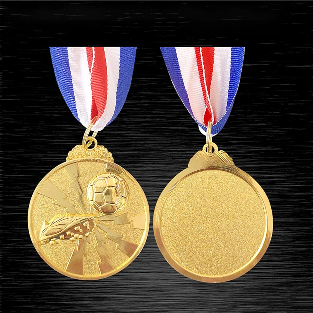 Soccer Medals Gold Silver Bronze Award Medals with Neck Ribbon Metal Winner Medals for Sports Competitions Celebration
