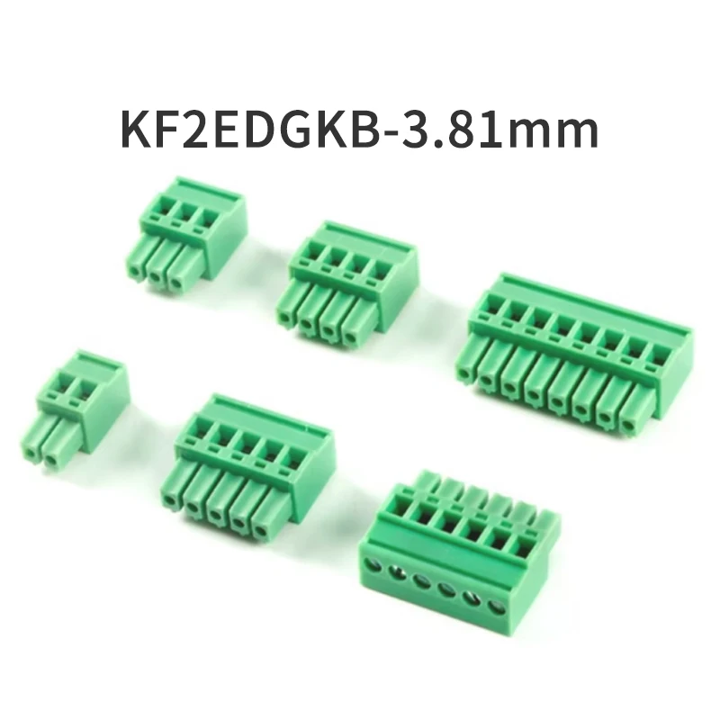 10 Pieces KF2EDGKB 3.81mm KF2EDGKB3.81-2P 3P 4P 5P 6P 8P Pluggable Connector Terminal Vertical Plug 300V 8A 3.81mm Pitch