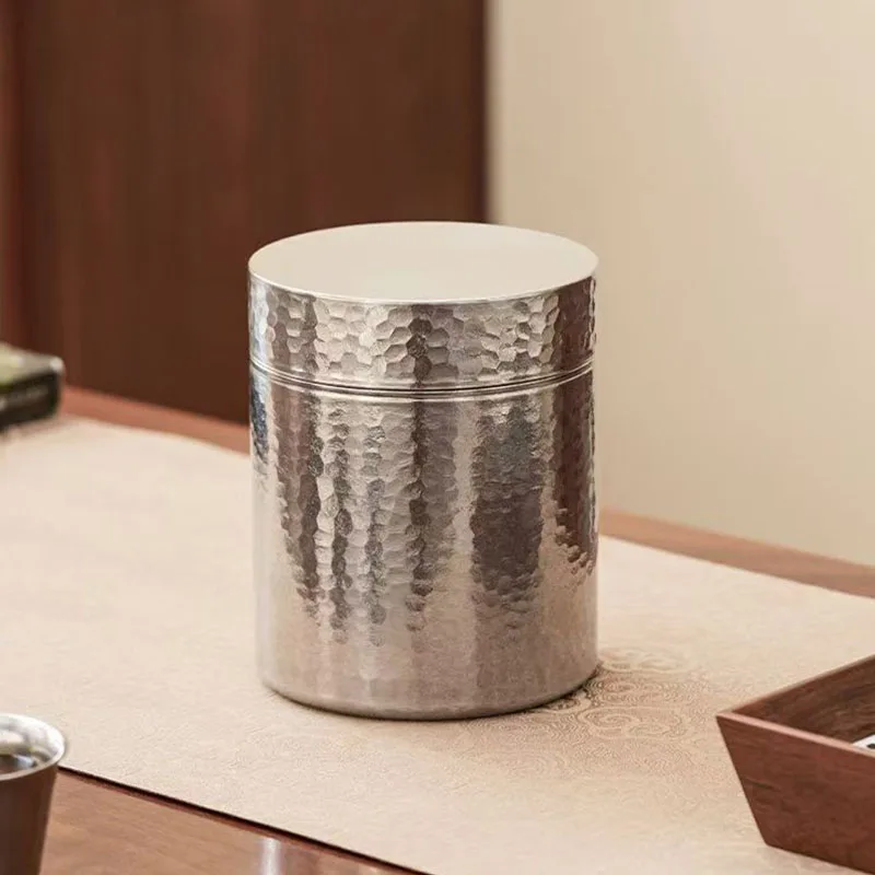 800ml Large-capacity Pure Titanium Tea Box/Snack Jar/Can/Storage Box with Magnetic Lid,Antibacterial and Moisture-proof Tea Set