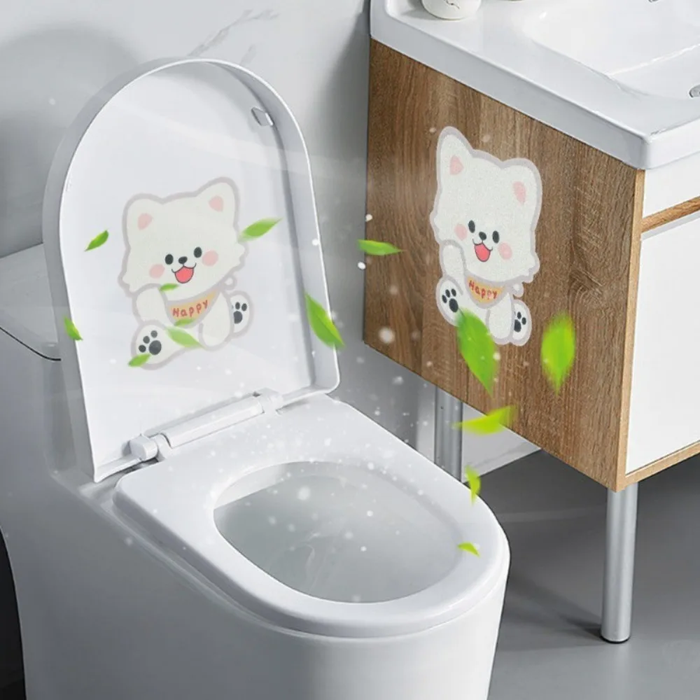 Self-adhesive Toilet Deodorant Stickers Flower Fragrant Eco-friendly Bathroom Deodorant Stickers Cartoon Animal Pattern No Trace