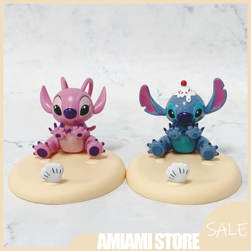 

7.5cm Lilo&Stitch Stitch Angel Phone Holder for Couples PVC material Figurine Model Desktop Decoration Ornament Toy Gift