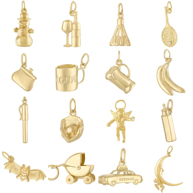 

Personalized Charm Pendant Stainless Steel Series DIY Small Pendant Vacuum Plated 18K Gold Necklace For Women Jewelry Gift