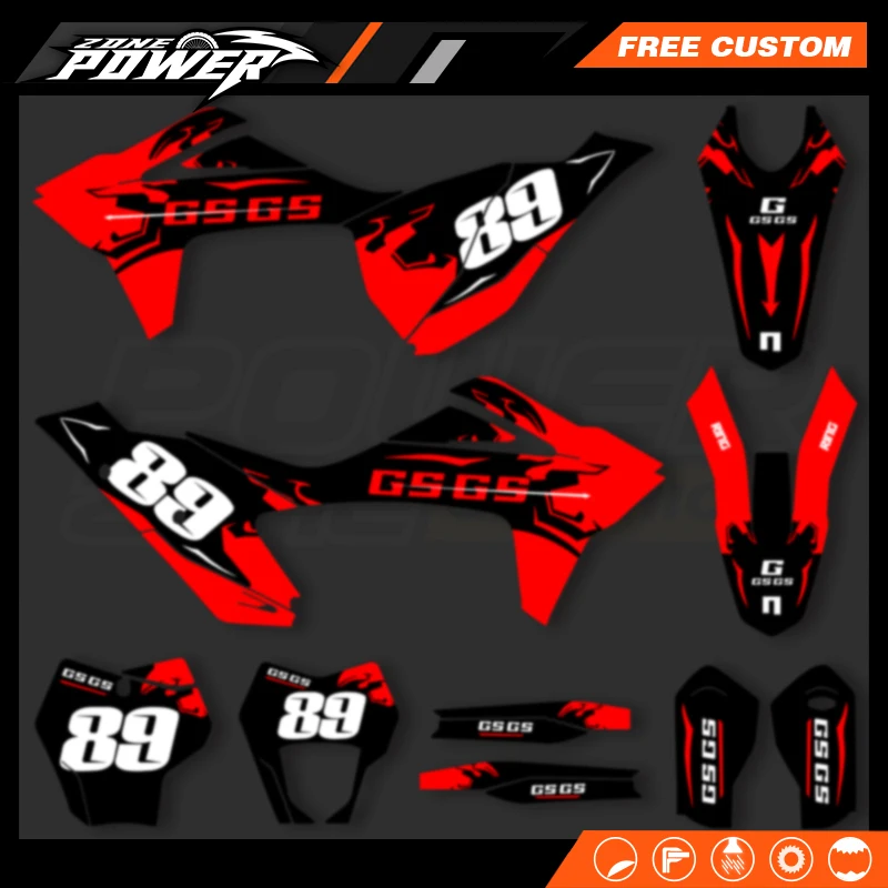 Powerzone  For Gasgas Gas Gas EC MC 150 200 250 300 350 400 450 2021 2022 2023 Custom Graphics Background Decals Stickers Kits