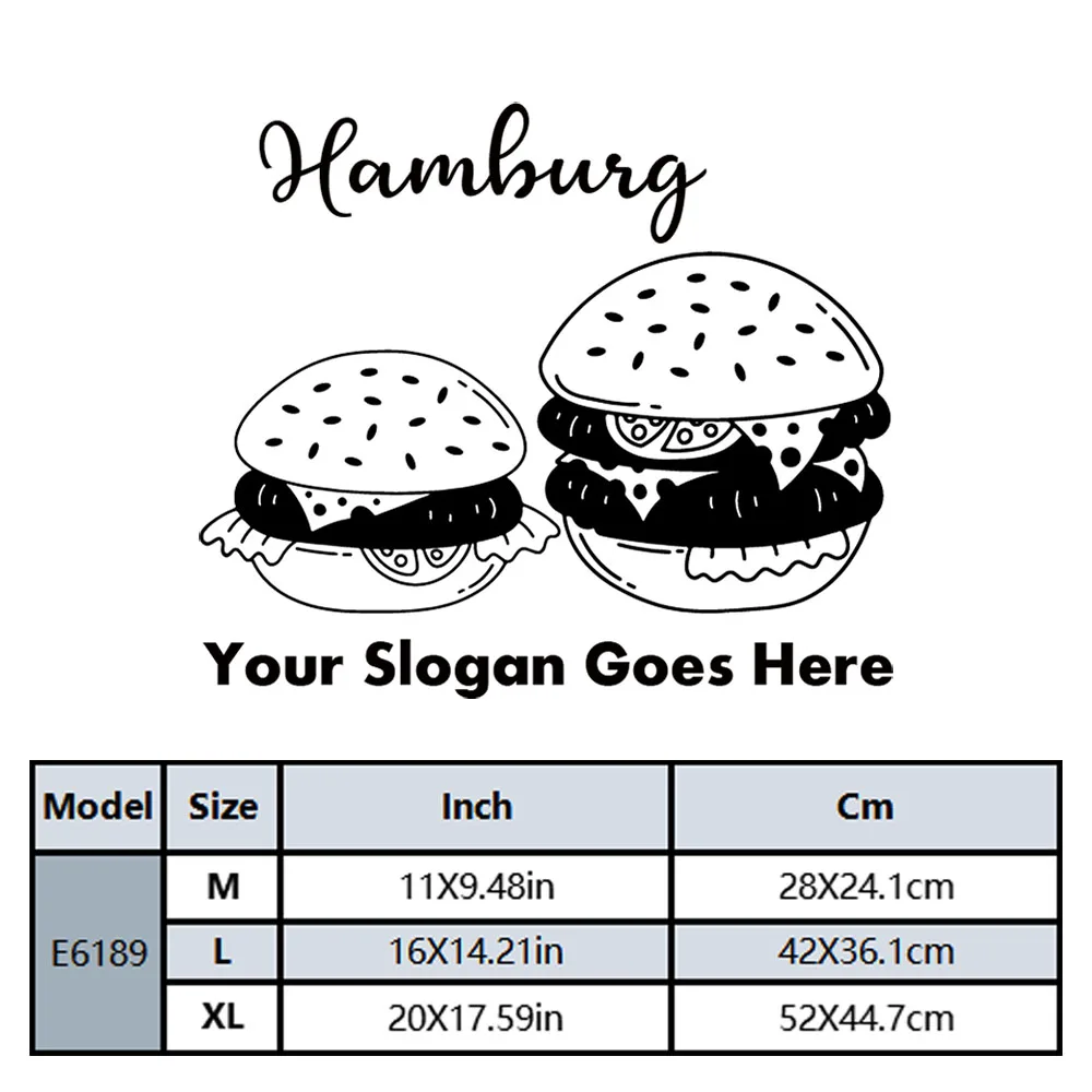 1PC Cool Hamburger Customized Text Wall Sticker Home Decoration Accessories Living Room Decor Background Wall Art Decal