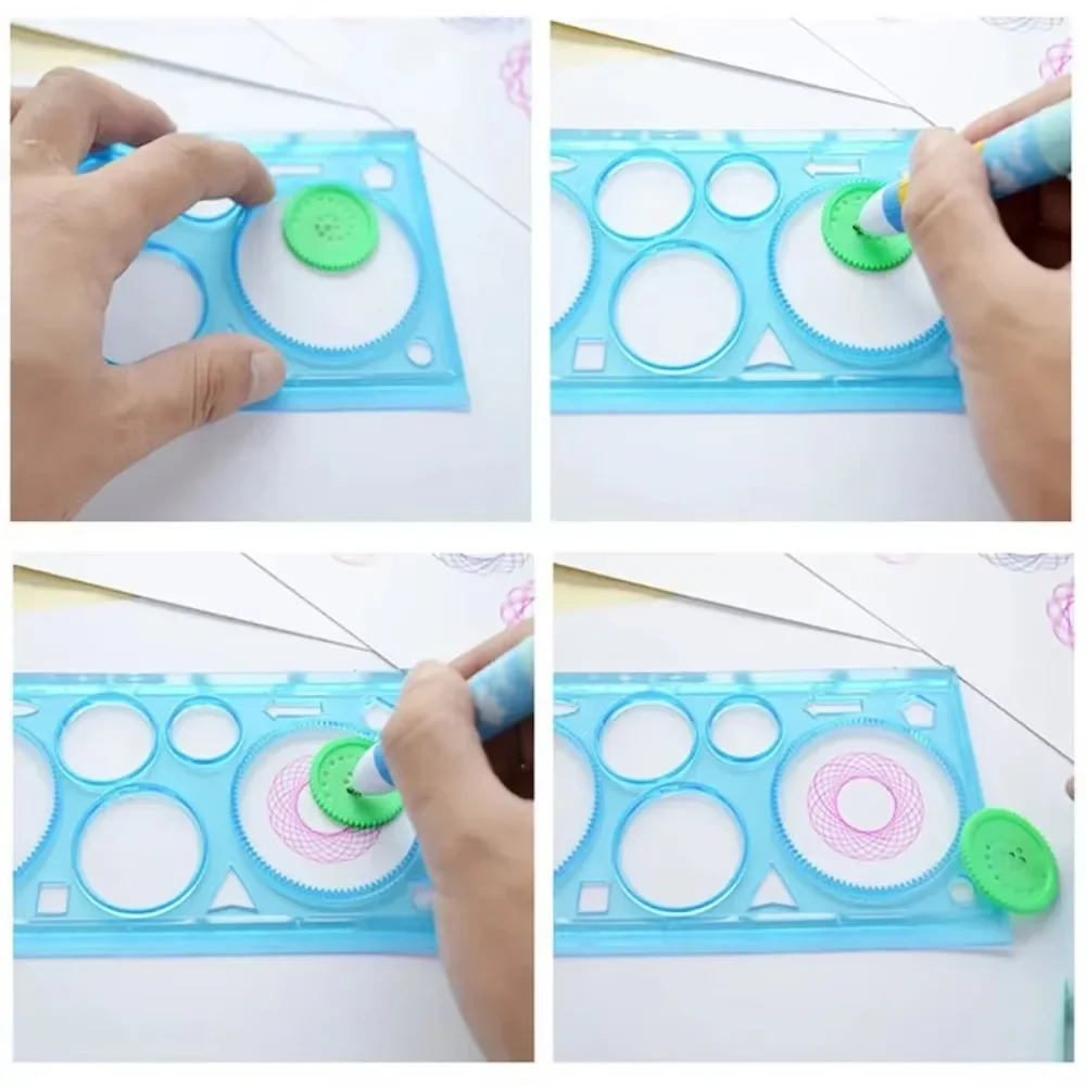 Geometric Drawing Stencil Kit Spirograph Art Set with Flower Templates Creative Educational Toy for Kids Design Craft Projects