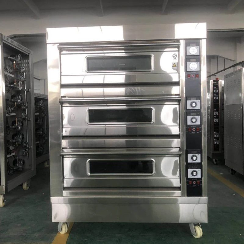 Oven Electric Commercial Large Capacity Timing Three Layer Six Plate Food Pizza Cake Bread Bakery Equipment Baking Furnace