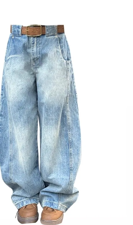 Wide Leg Pants Blue Formal Womens Summer Mesh Flowy Drawstrings Adjustable Spandex Lightweight Quick-Drying Kawaii Youth Cute OL